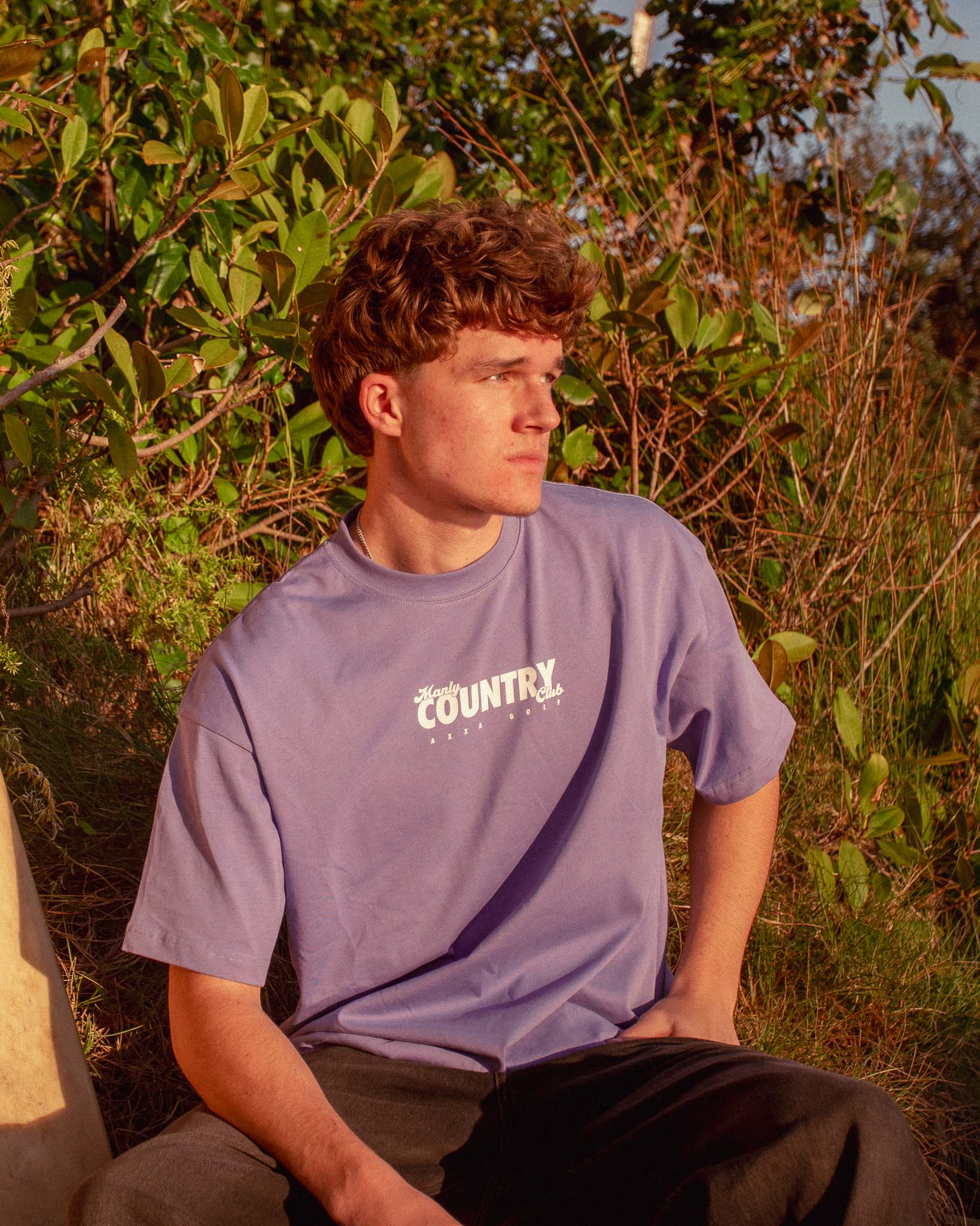 Lavender Manly Country Club Oversize Tee