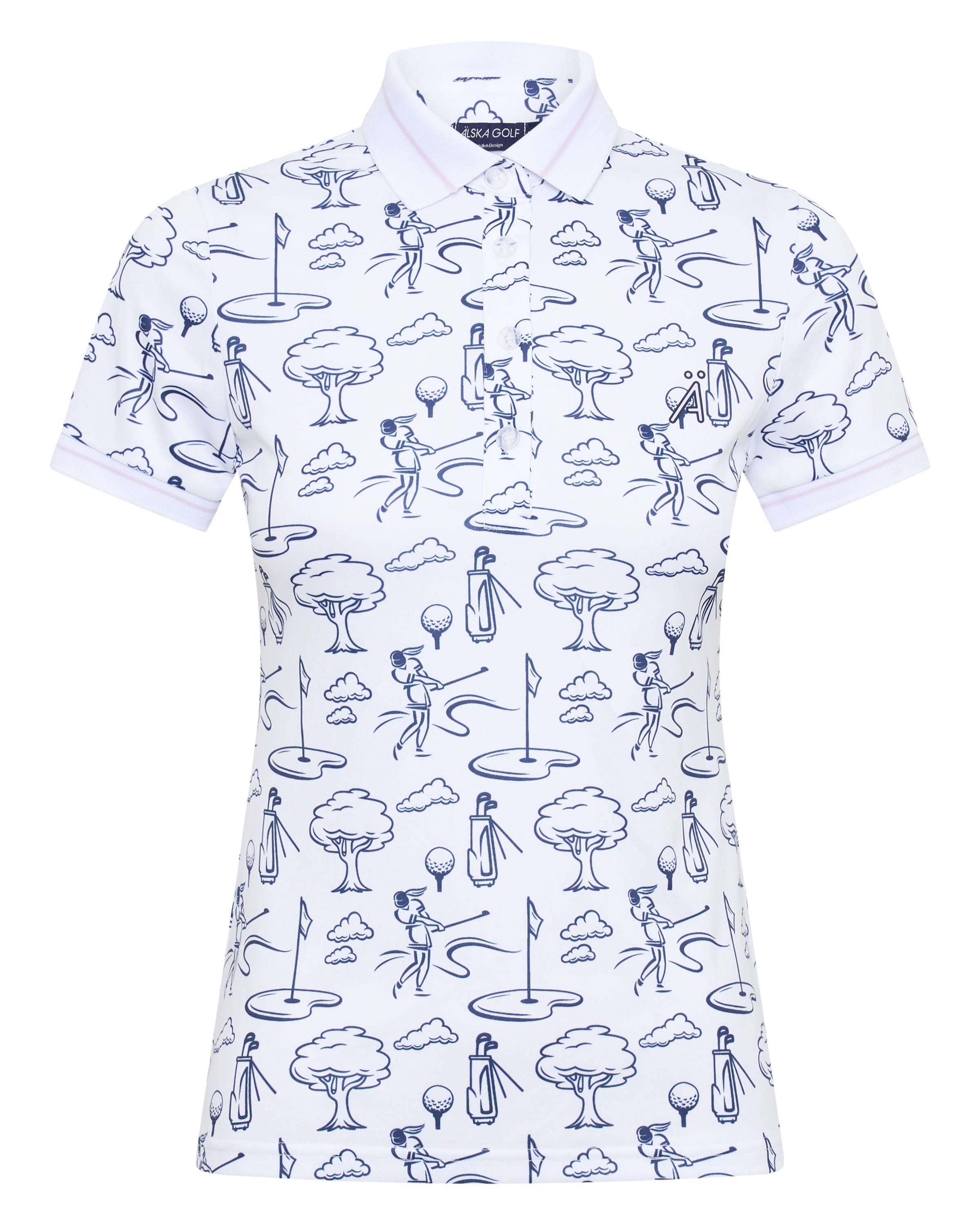 Women's golf polo shirt white Älska Golf