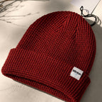 Waffle knit Beanie - Cherry