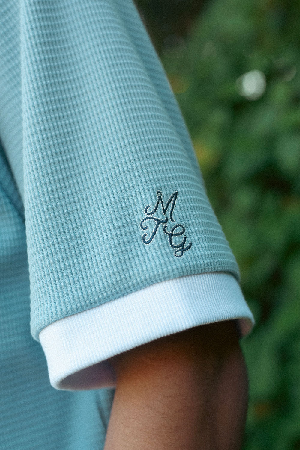 Parklands Waffle Polo - Sky Blue