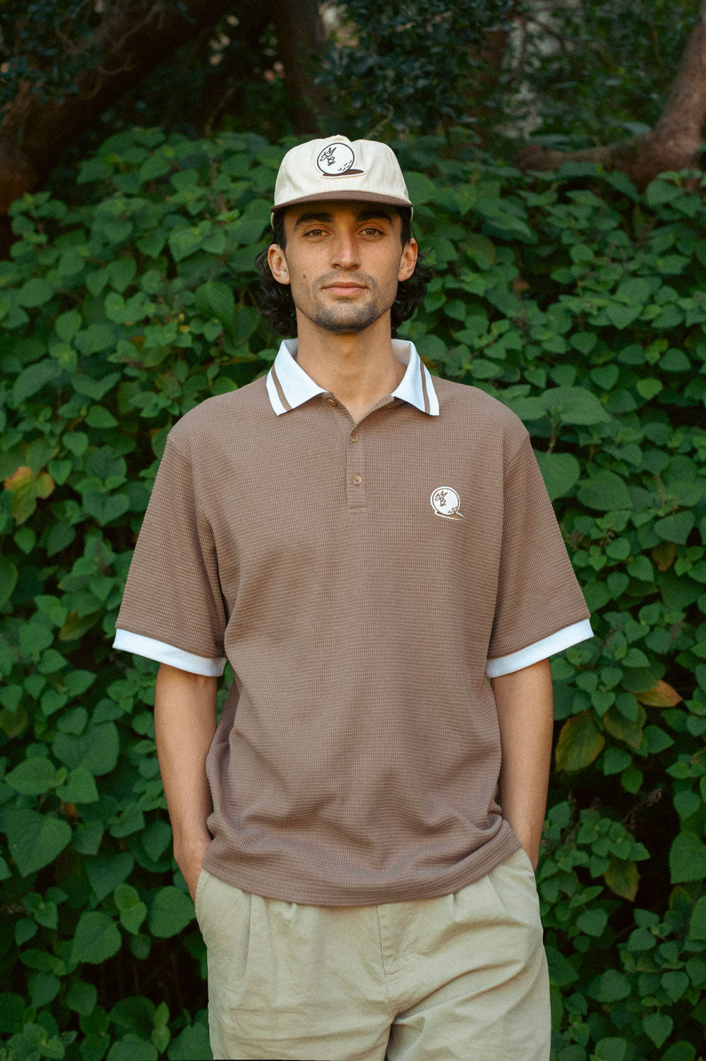Parklands Waffle Polo - Chocolate Brown