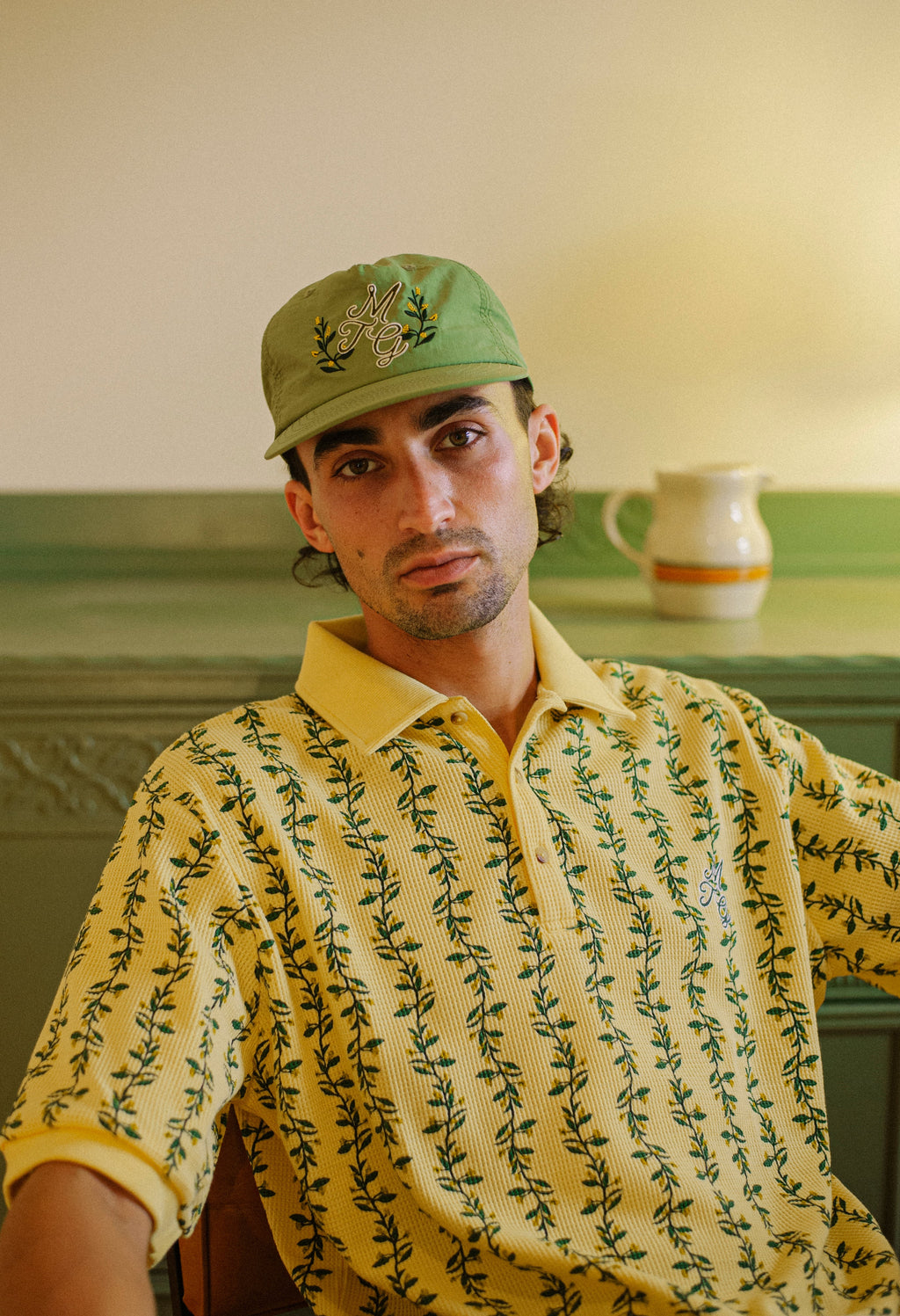 Parklands Waffle Polo - Wattle Stripe