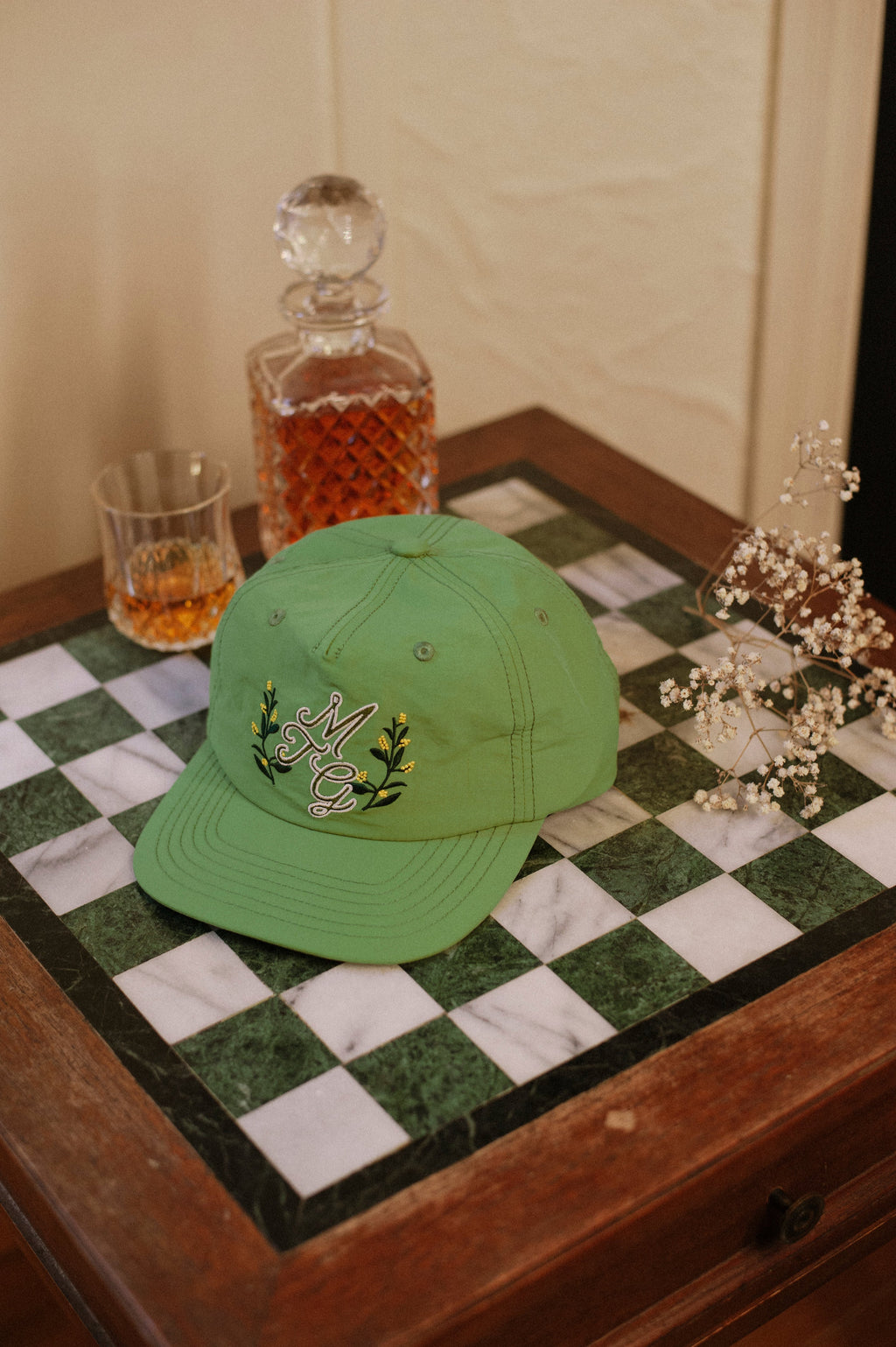 Nylon 5 Panel cap - Evergreen