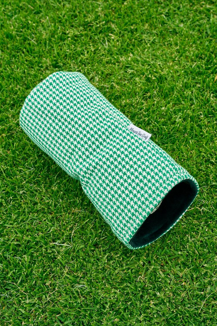 Driver Headcover - Green / White Houndstooth