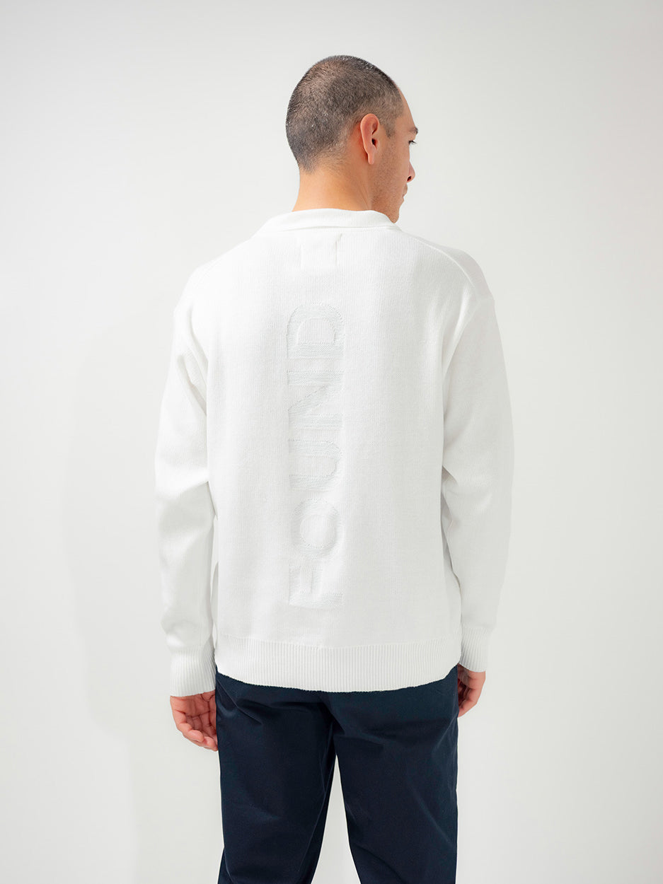 LONG SLEEVE KNITTED POLO