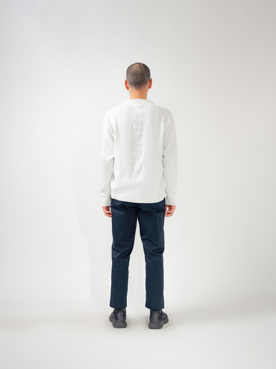 LONG SLEEVE KNITTED POLO