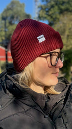 Winton | Waffle knit Beanie - Cherry
