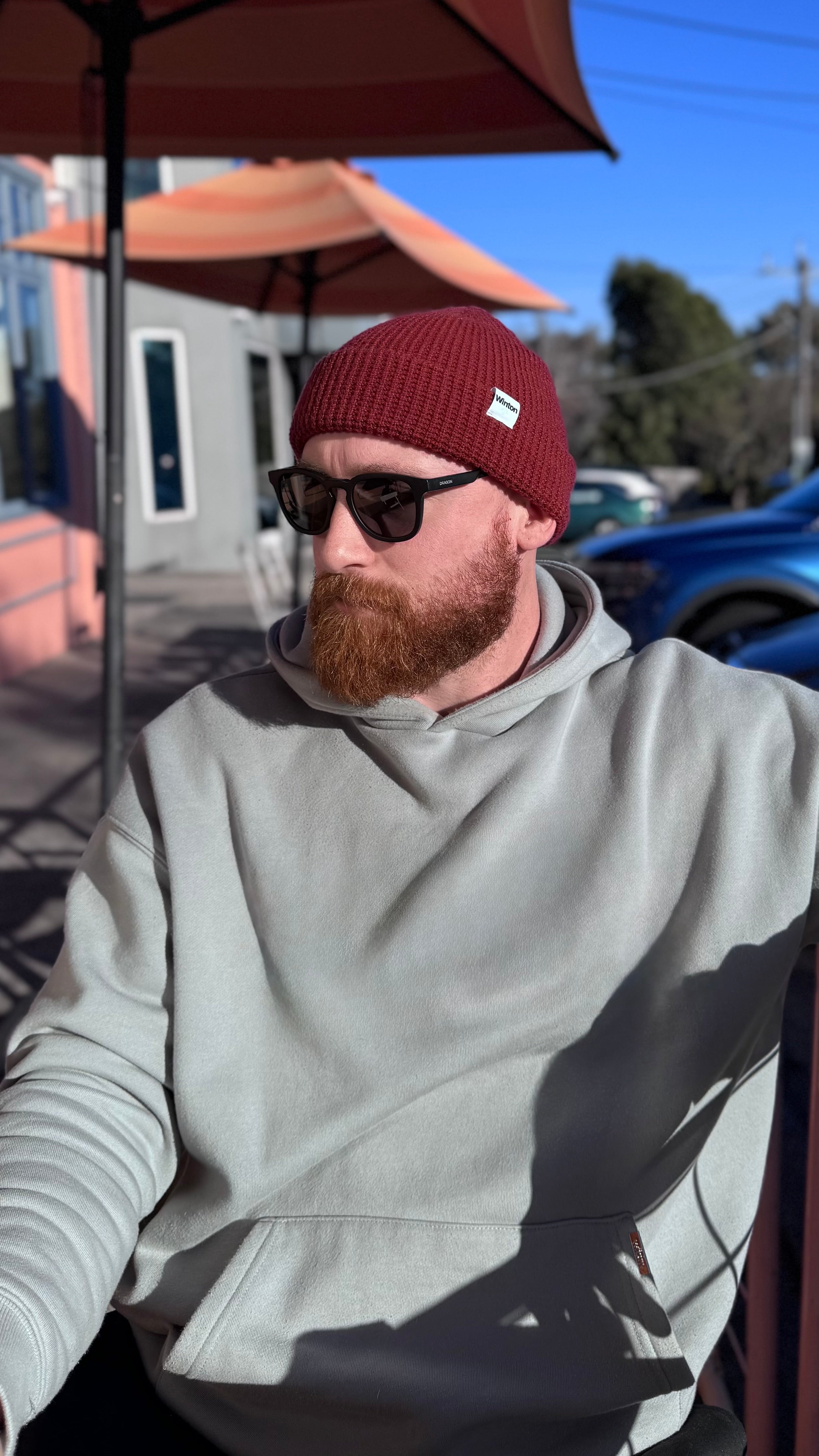 Winton | Waffle knit Beanie - Cherry