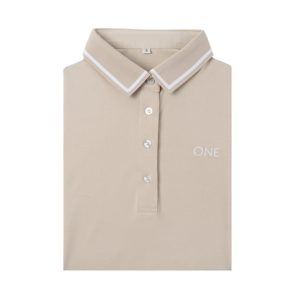 One Golf | Beige Signature Polo Long Sleeve