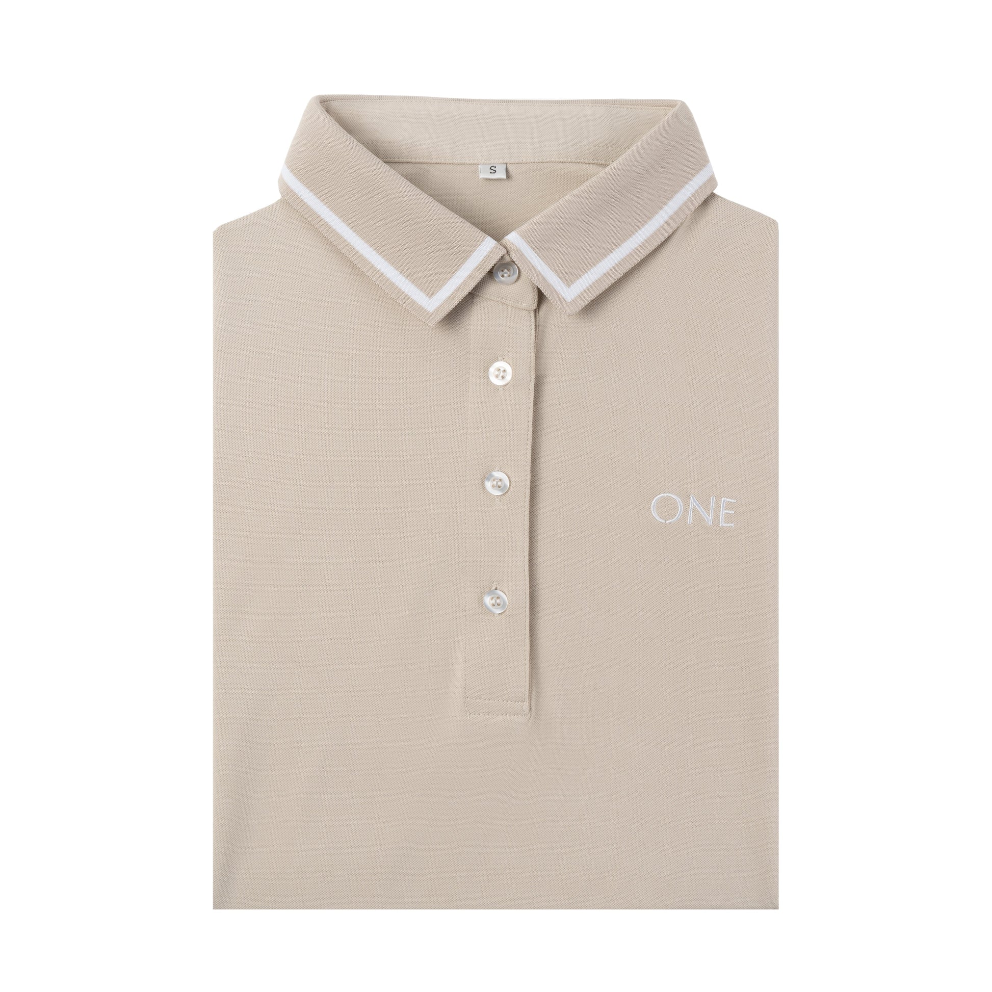 One Golf | Beige Signature Polo Long Sleeve