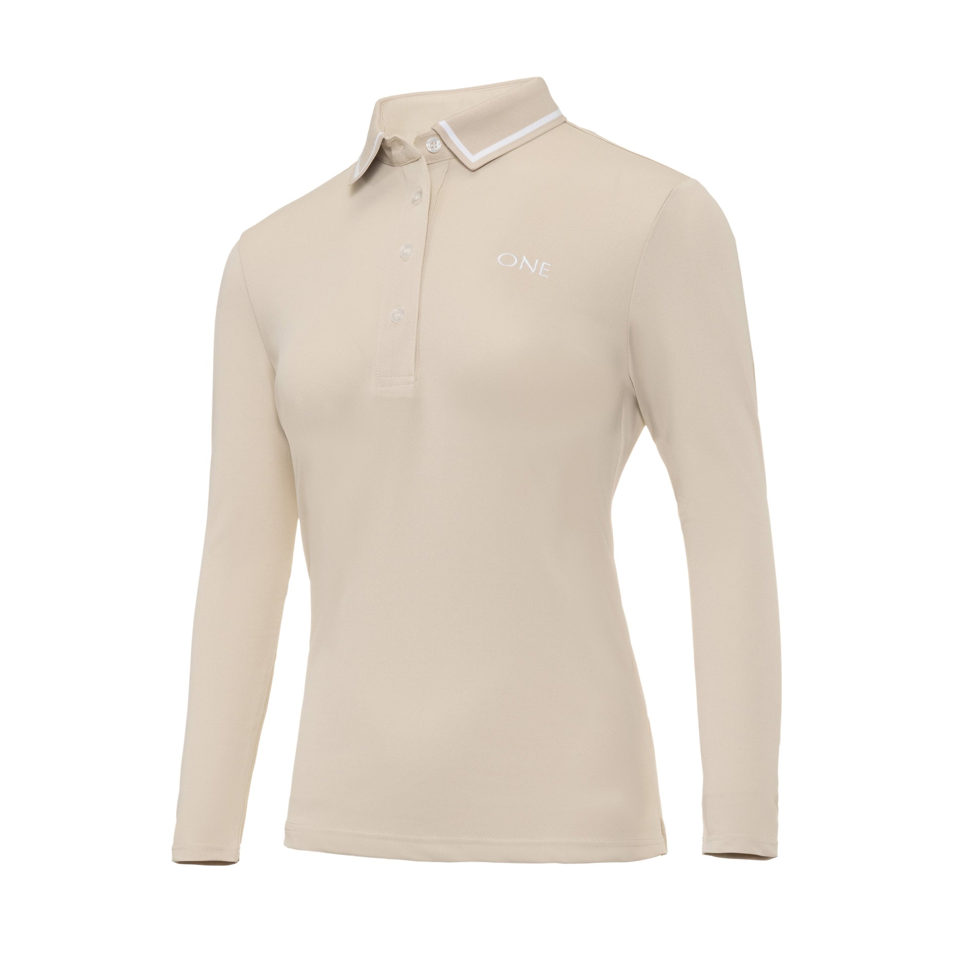 One Golf | Beige Signature Polo Long Sleeve