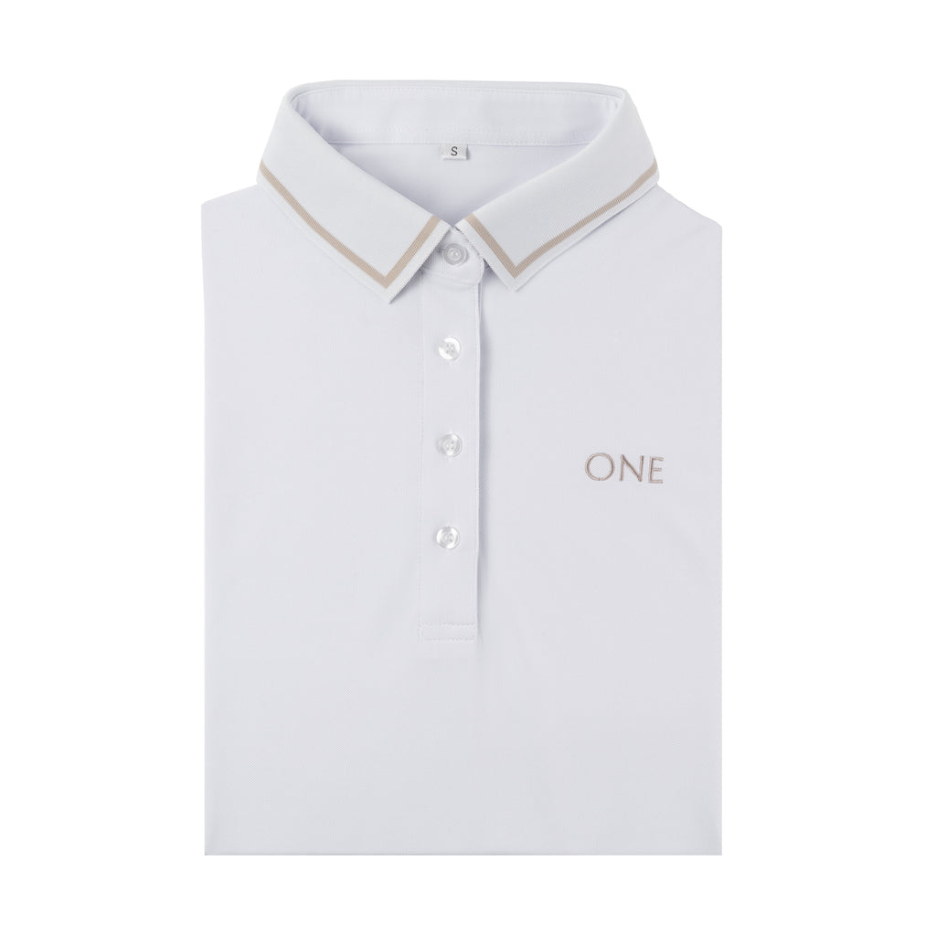 One Golf | White Signature Polo Long Sleeve