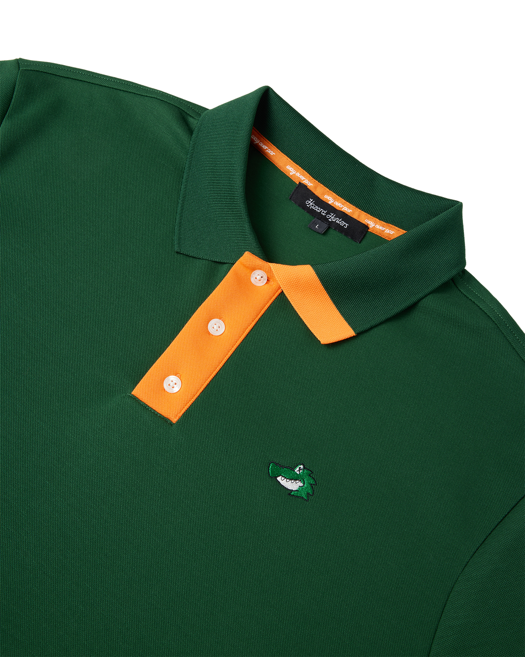 Men's Chippy Polo Cream green detail