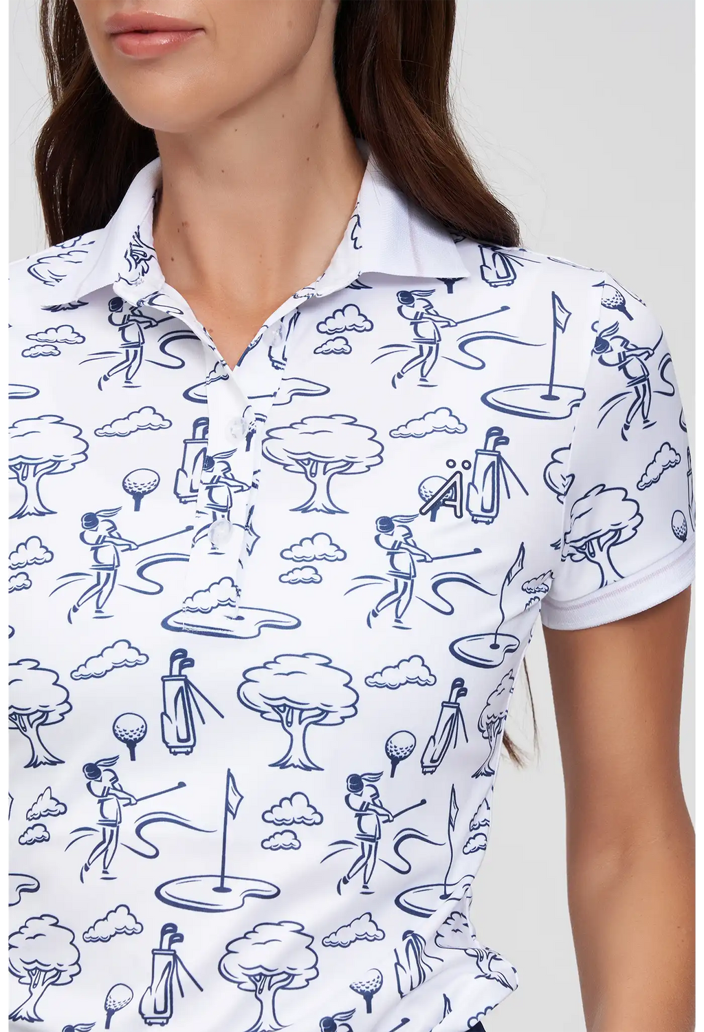 Michelle Polo - White/ Toile De Jouy