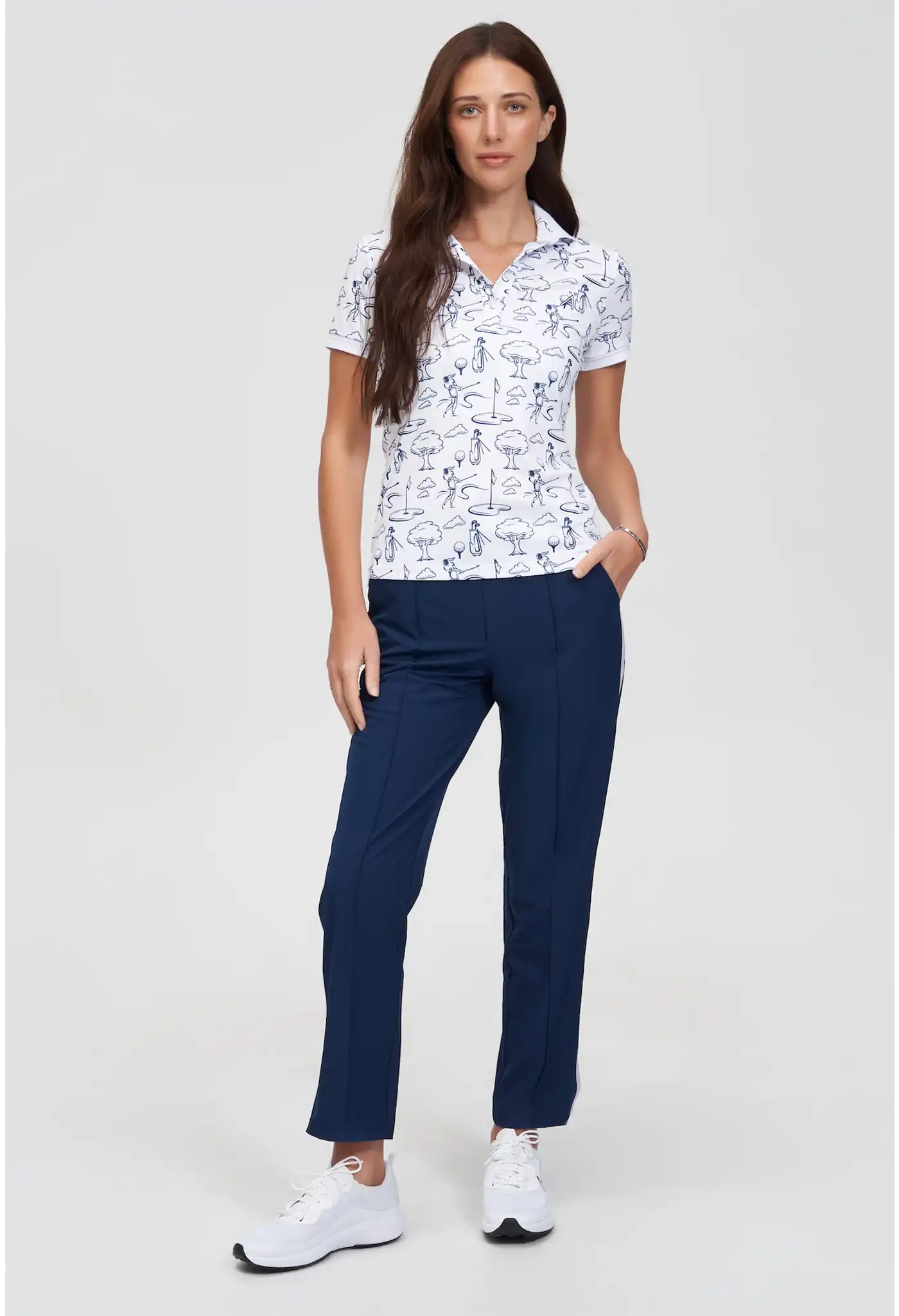 Michelle Polo - White/ Toile De Jouy