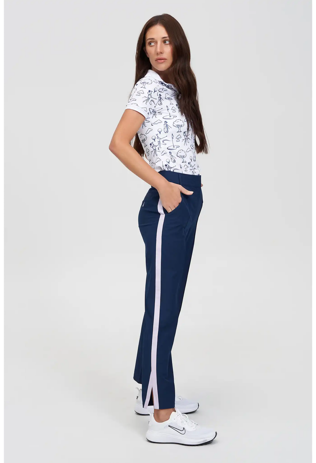 Michelle Polo - White/ Toile De Jouy