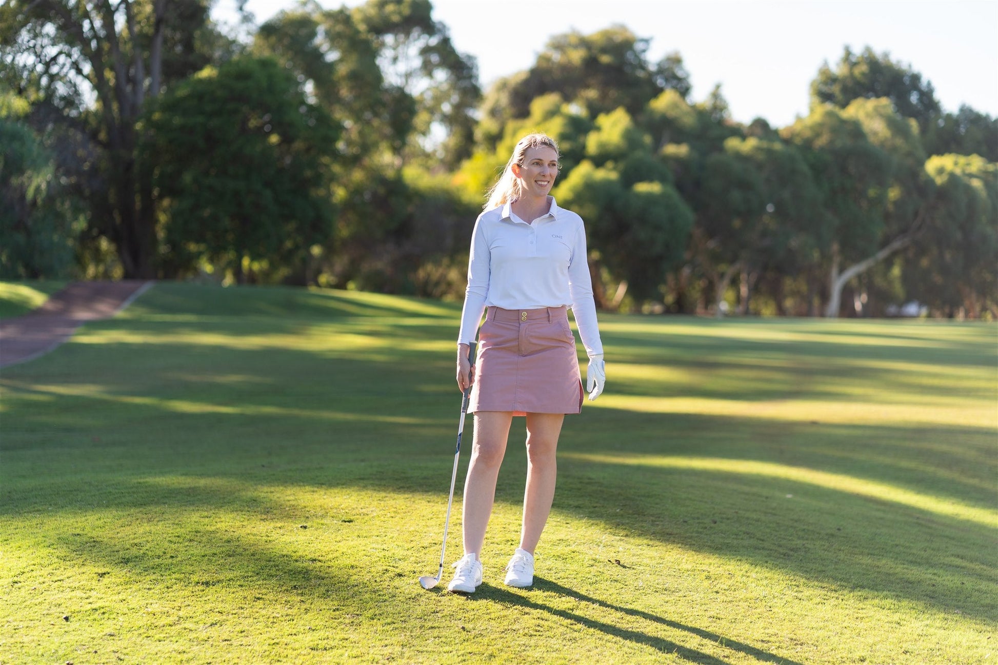 One Golf | White Signature Polo Long Sleeve