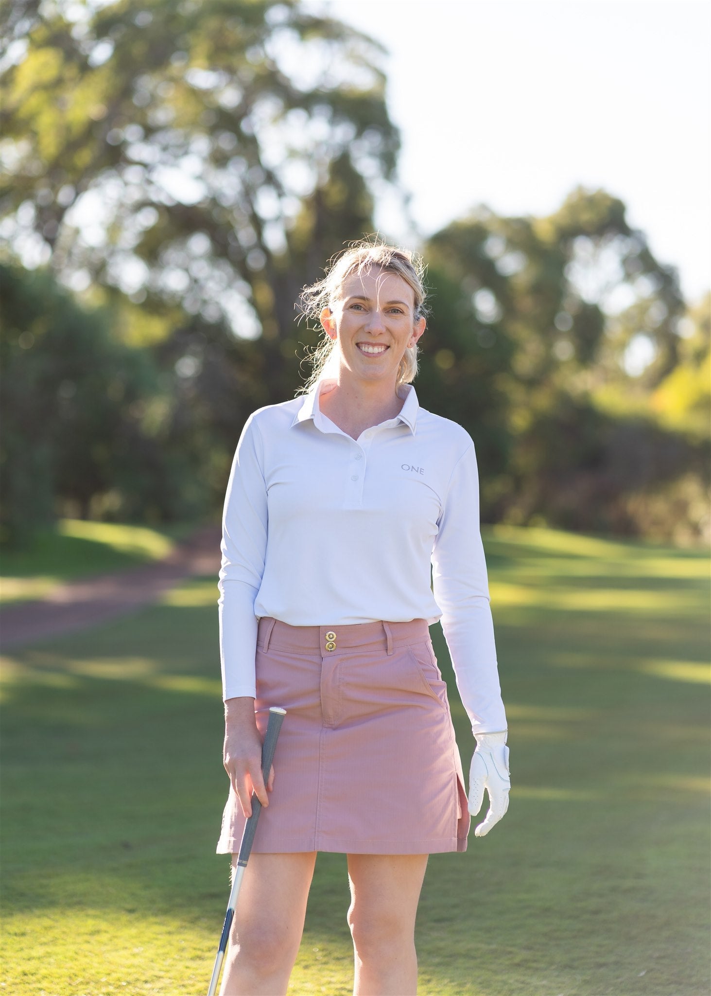 One Golf | White Signature Polo Long Sleeve