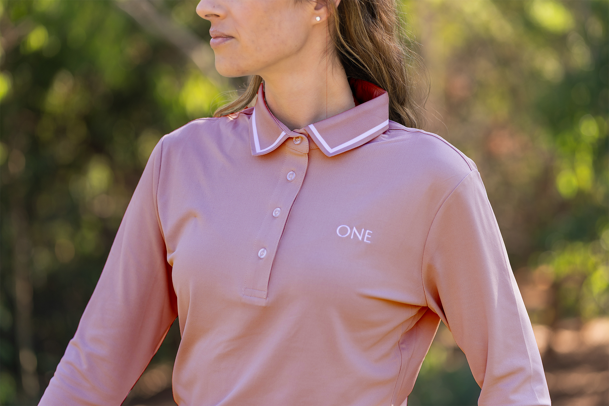One Golf | Pink Signature Polo Long Sleeve