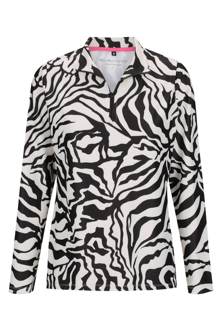 Red Belly Active | Amber 1/4 Zip — Zebra