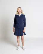 NAVY 1/4 ZIP LONG SLEEVE TOP