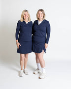 NAVY 1/4 ZIP LONG SLEEVE TOP