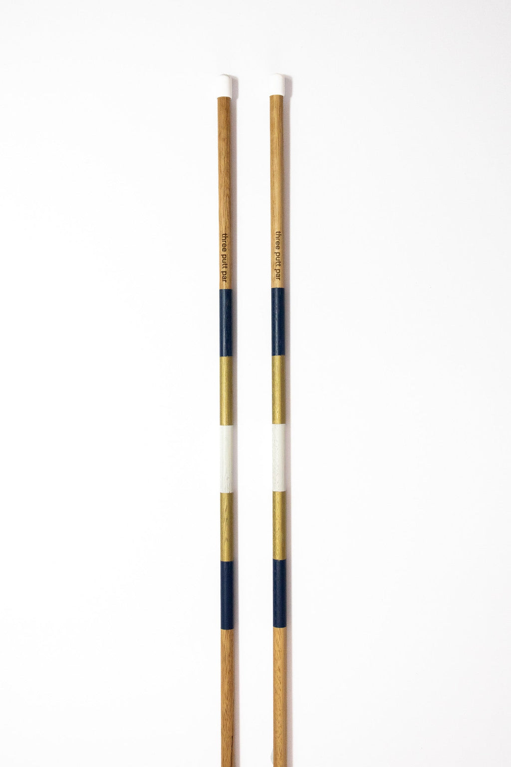 Dale navy, white and gold golf alignment sticks, handmade Australian wood — Three Putt Par