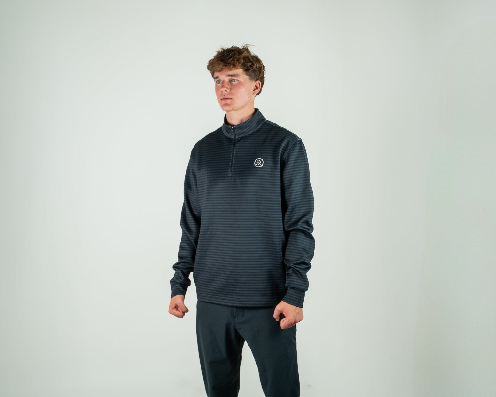 Axxa | Black Stripe Quarter Zip