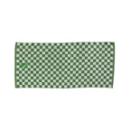 Forest checkered golf towel clipped to golf bag — Three Putt Par