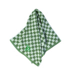 Forest green checkered golf towel, 100% cotton 72cm × 34cm — Three Putt Par