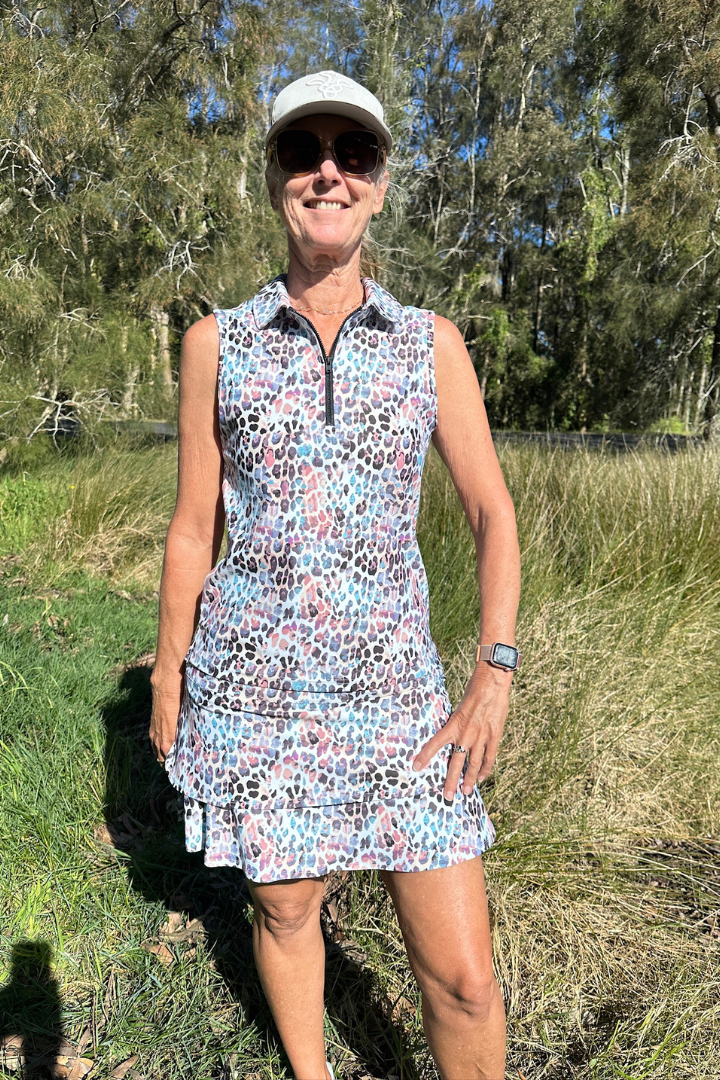 Zoe Sleeveless - Pastel Leopard